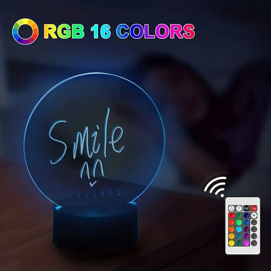 1pc Draw A Picture Nightlight, 3d Light 16 Led Color Changing Illusion Touch Control Table Lamp Cool Toy Boy And Girl Birthday Decoration Gift SS69
