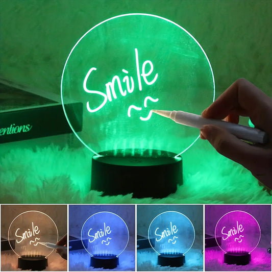 1pc Draw A Picture Nightlight, 3d Light 16 Led Color Changing Illusion Touch Control Table Lamp Cool Toy Boy And Girl Birthday Decoration Gift SS69