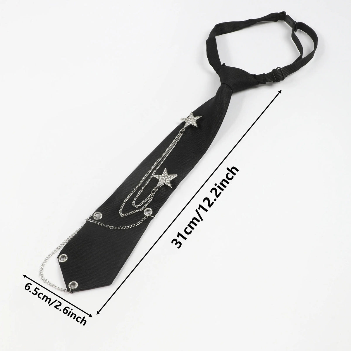 1pc Fashion JK Tie With Rhinestone Stars Decorative Chain, Ideal Choice For Gifts SS69