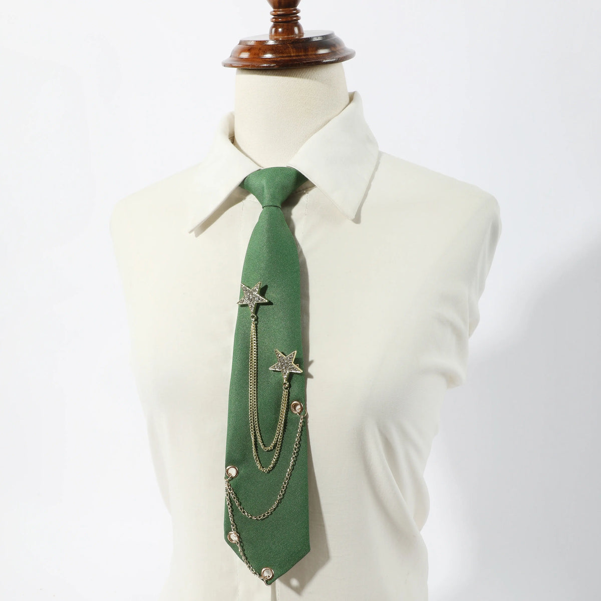 1pc Fashion JK Tie With Rhinestone Stars Decorative Chain, Ideal Choice For Gifts SS69