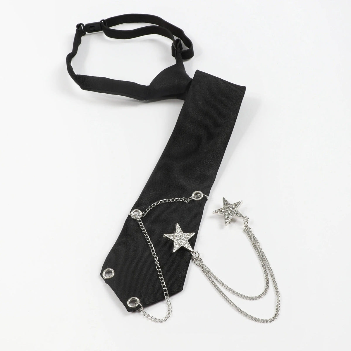 1pc Fashion JK Tie With Rhinestone Stars Decorative Chain, Ideal Choice For Gifts SS69