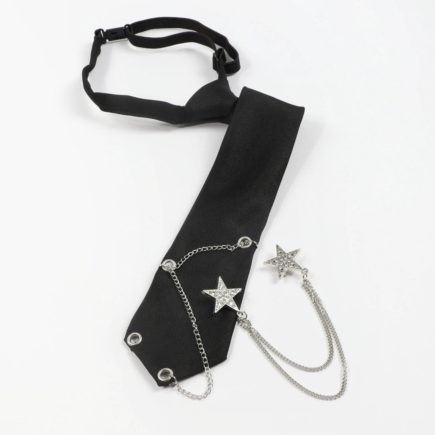 1pc Fashion JK Tie With Rhinestone Stars Decorative Chain, Ideal Choice For Gifts SS69