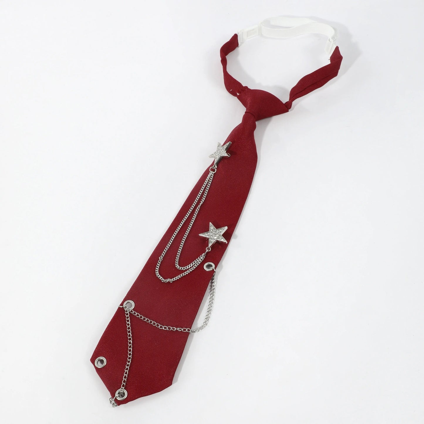 1pc Fashion JK Tie With Rhinestone Stars Decorative Chain, Ideal Choice For Gifts SS69