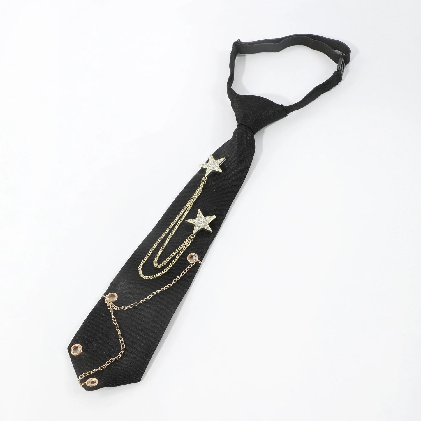 1pc Fashion JK Tie With Rhinestone Stars Decorative Chain, Ideal Choice For Gifts SS69