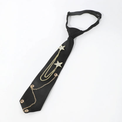 1pc Fashion JK Tie With Rhinestone Stars Decorative Chain, Ideal Choice For Gifts SS69