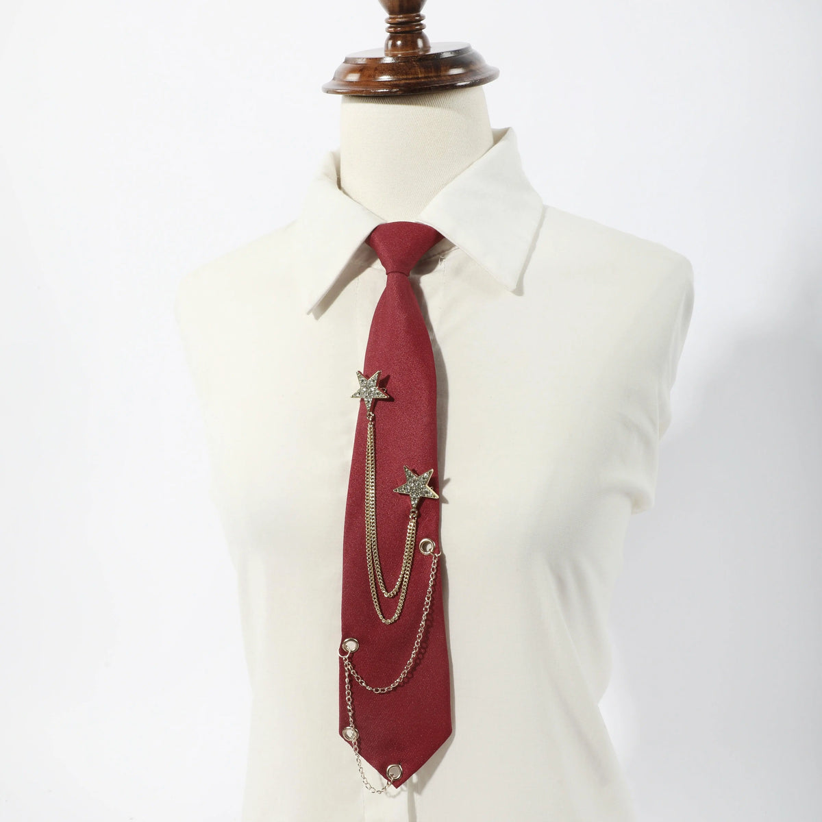 1pc Fashion JK Tie With Rhinestone Stars Decorative Chain, Ideal Choice For Gifts SS69