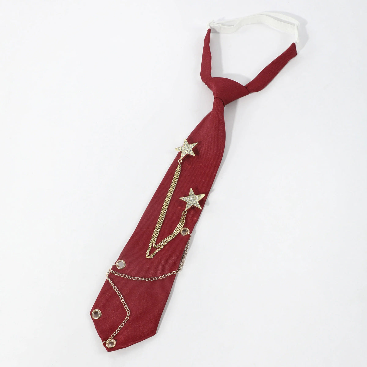 1pc Fashion JK Tie With Rhinestone Stars Decorative Chain, Ideal Choice For Gifts SS69