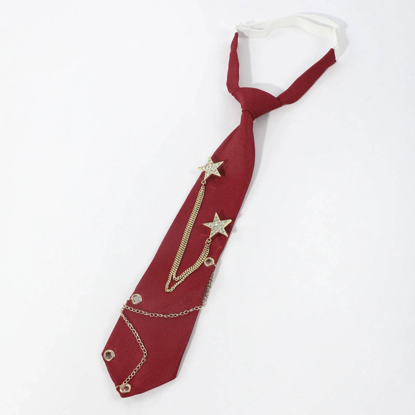 1pc Fashion JK Tie With Rhinestone Stars Decorative Chain, Ideal Choice For Gifts SS69