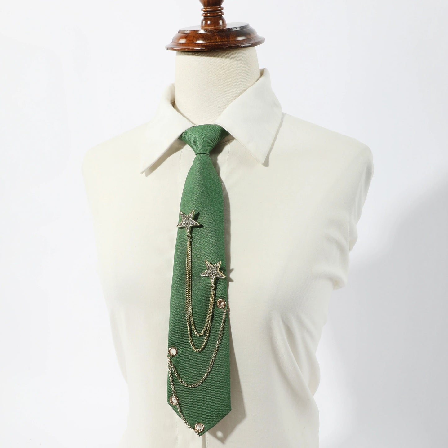 1pc Fashion JK Tie With Rhinestone Stars Decorative Chain, Ideal Choice For Gifts SS69