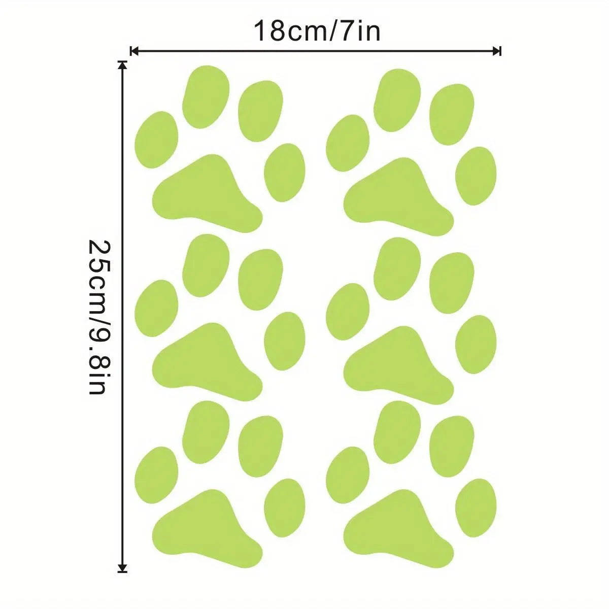 1pc Noctilucent PVC Wall Decal, Night Glow Animal Paw Mural SS69 10.69 25*18cm