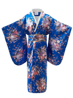 1pc Traditional Japanese Kimono for Women - Floral Print Dress Robe with Belt, Polyester Fabric, Full-Length Sleeves, Open Front, Regular Fit, Geisha Bathing Costume, Cosplay, Halloween, Carnival Party Wear SS69