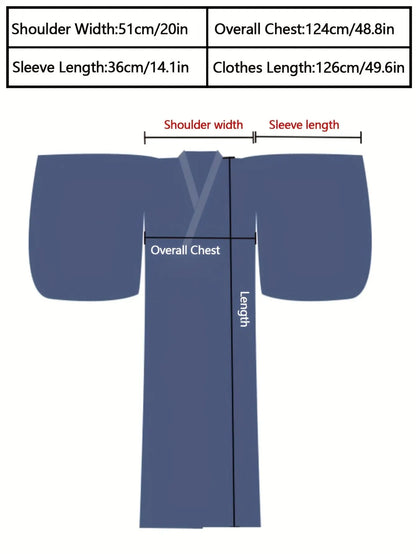 1pc Traditional Japanese Kimono for Women - Floral Print Dress Robe with Belt, Polyester Fabric, Full-Length Sleeves, Open Front, Regular Fit, Geisha Bathing Costume, Cosplay, Halloween, Carnival Party Wear SS69