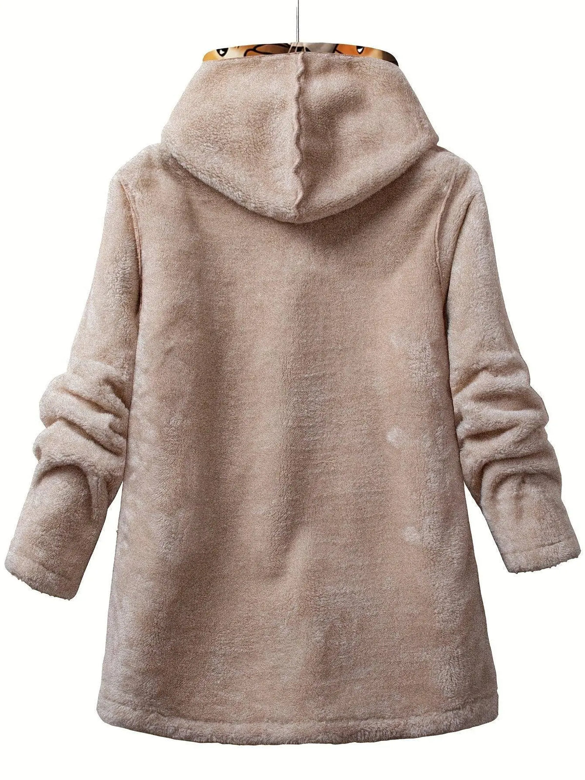 1pc Whimsy Women'S Winter Coat, Casual Style Polyester Hooded Jacket with Cute Cartoon Cat Print, Warm Fleece-Lined Long Sleeve Pockets, Button-Up Warm Puffer Coat, Animal Pattern Fashion Outerwear SS69