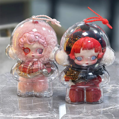 1PC Transparent Display Bag Portable Cable Organizer Box Acrylic Candy Storage Case Home Decor Bag for Skull Panda No Doll - SS69