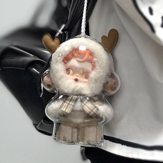 1PC Transparent Display Bag Portable Cable Organizer Box Acrylic Candy Storage Case Home Decor Bag for Skull Panda No Doll - SS69