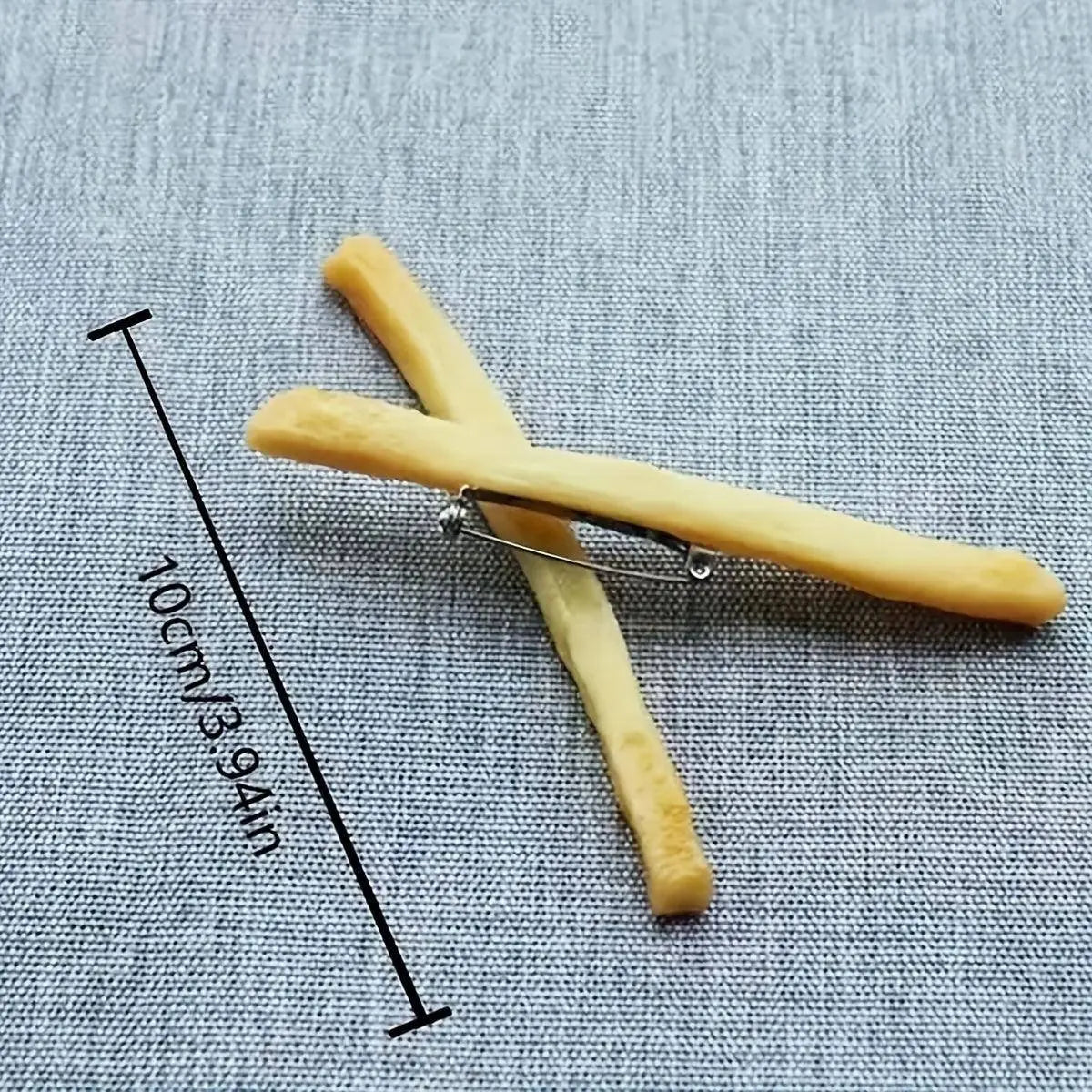 1pc, Delightful Imitation Fries Brooch Pin - Realistic Food Accessory For Clothing Creative Backpack Decor SS69