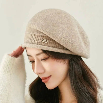 1pc, Women's Stretchy Fleece Beanie Hat with Pocket, Soft and Cozy Acrylic Knit Cap for Autumn and Winter SS69