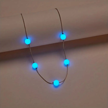 2/3pcs Earrings/ Earrings + Necklace Glowing Jewelry Set Made Of Luminous Beads Cute Heart Design Match Daily Outfits Party Accessories For Music Festival SS69