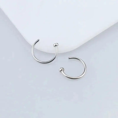 2/6Pcs Fake Nose Rings for Women, 316L Stainless Steel Lip Rings Labret Ring Nostril Hoop Piercing Studs Nose Piercing Jewelry - SS69