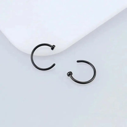 2/6Pcs Fake Nose Rings for Women, 316L Stainless Steel Lip Rings Labret Ring Nostril Hoop Piercing Studs Nose Piercing Jewelry - SS69
