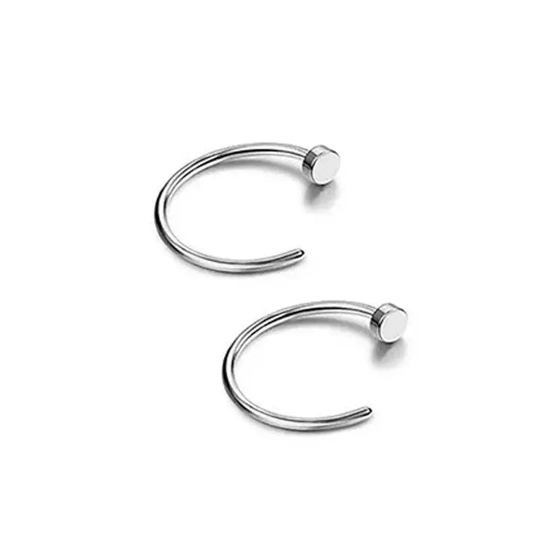 2/6Pcs Fake Nose Rings for Women, 316L Stainless Steel Lip Rings Labret Ring Nostril Hoop Piercing Studs Nose Piercing Jewelry - SS69