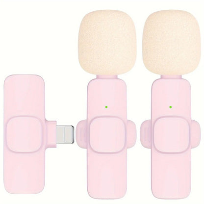 2-Pack ABS Wireless Lavalier Lapel Microphone with USB-C Connector for iPhone & iPad - SS69