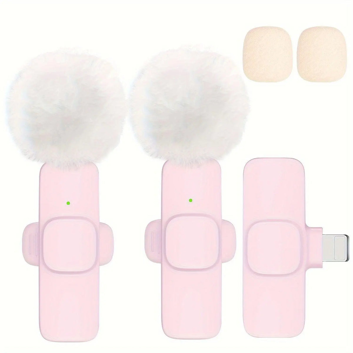 2-Pack ABS Wireless Lavalier Lapel Microphone with USB-C Connector for iPhone & iPad - SS69