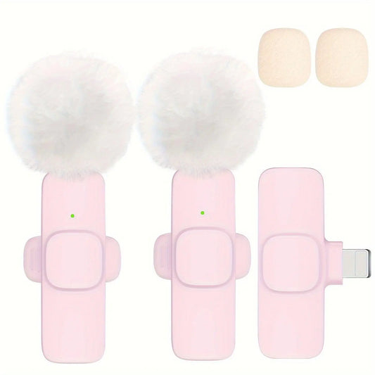 2-Pack ABS Wireless Lavalier Lapel Microphone with USB-C Connector for iPhone & iPad - SS69