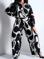 2 Piece Sets Womens Outfits Elegant Curvy Long Sleeve Blouse and Trouser Casual Suits Autumn Winter Ladies Plus Size Clothing SS69