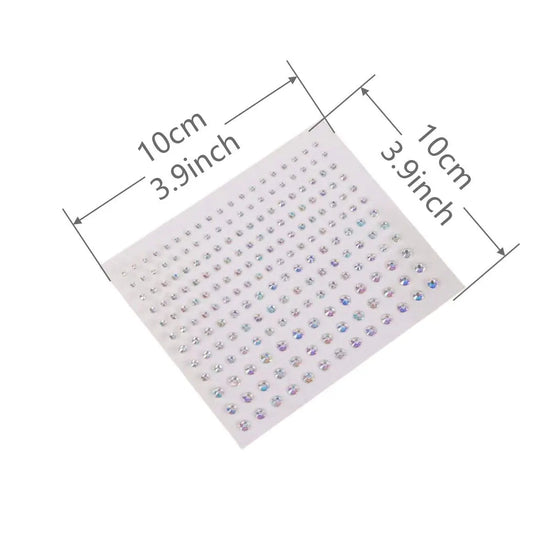 2 sheets Sparkling Rhinestone Facial Tattoo Stickers for Fairy Makeup and Beauty Enhancement SS69