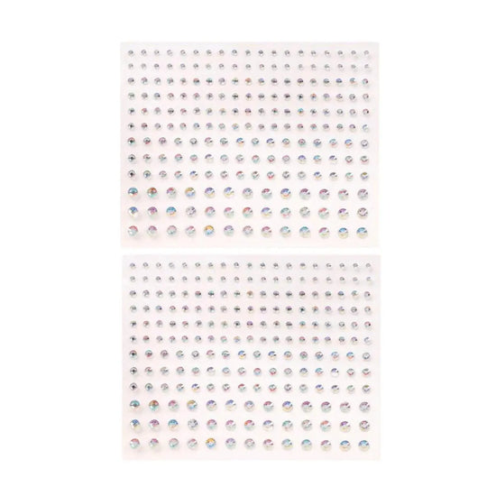 2 sheets Sparkling Rhinestone Facial Tattoo Stickers for Fairy Makeup and Beauty Enhancement SS69