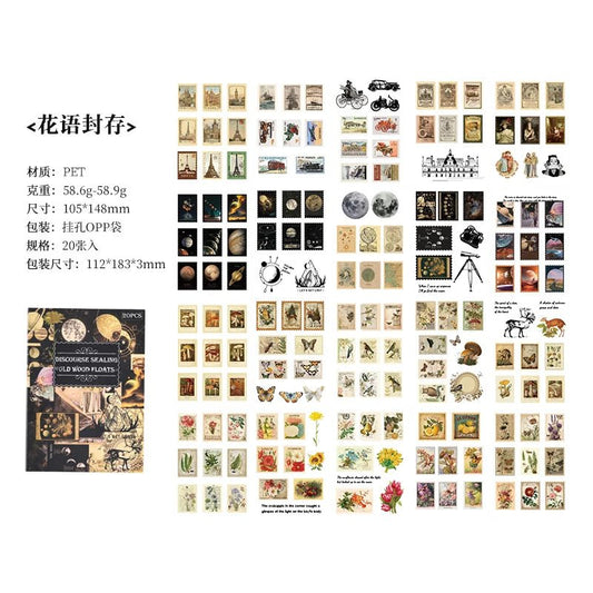20 pcs Collection of old items Series Stickers aesthetic Stick Labels Decorative Scrapbooking material hand made Diy Supplies - SS69