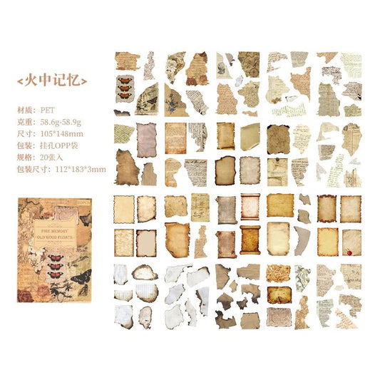 20 pcs Collection of old items Series Stickers aesthetic Stick Labels Decorative Scrapbooking material hand made Diy Supplies - SS69