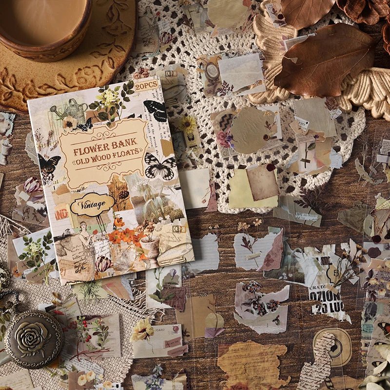 20 pcs Collection of old items Series Stickers aesthetic Stick Labels Decorative Scrapbooking material hand made Diy Supplies - SS69
