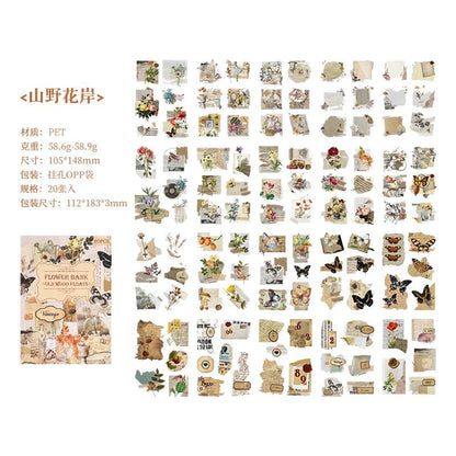 20 pcs Collection of old items Series Stickers aesthetic Stick Labels Decorative Scrapbooking material hand made Diy Supplies - SS69