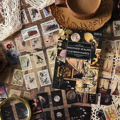 20 pcs Collection of old items Series Stickers aesthetic Stick Labels Decorative Scrapbooking material hand made Diy Supplies - SS69
