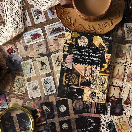 20 pcs Collection of old items Series Stickers aesthetic Stick Labels Decorative Scrapbooking material hand made Diy Supplies - SS69
