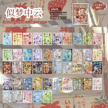 20 Sheets PET Die cut Stickers book Retro Cartoon Decorative handmade Scrapbooking Material Diary Japanese Stationery Supplies - SS69