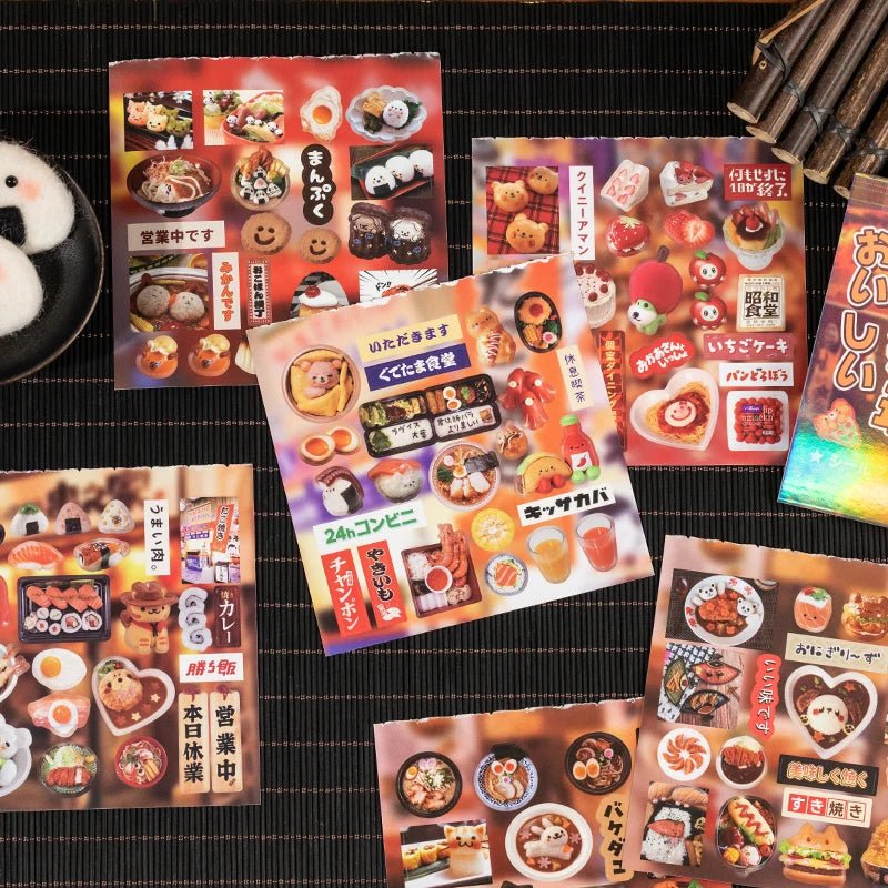 20 Sheets PET Die cut Stickers book Retro Cartoon Decorative handmade Scrapbooking Material Diary Japanese Stationery Supplies - SS69