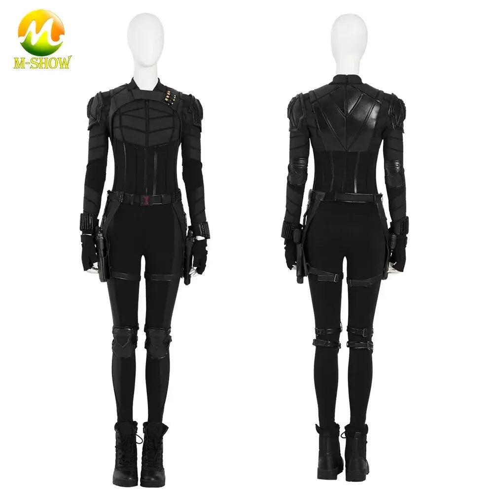 2021 New Widow Yelena Belova Cosplay Costume Black Battle Suit Women Jumpsuit for Halloween Carnival Party Free Custom Made SS69