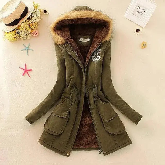 2023 New Autumn Winter Women Cotton Jacket Padded Casual Slim Coat Emboridery Hooded Parkas Wadded Warm Overcoat Fashion Parkas - SS69