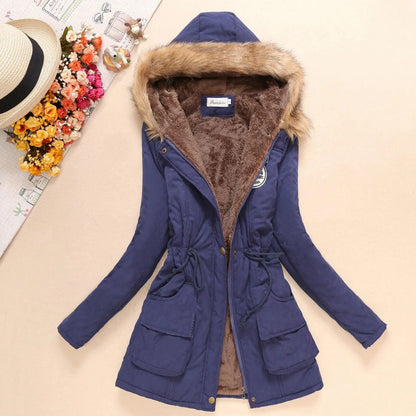 2023 New Autumn Winter Women Cotton Jacket Padded Casual Slim Coat Emboridery Hooded Parkas Wadded Warm Overcoat Fashion Parkas - SS69