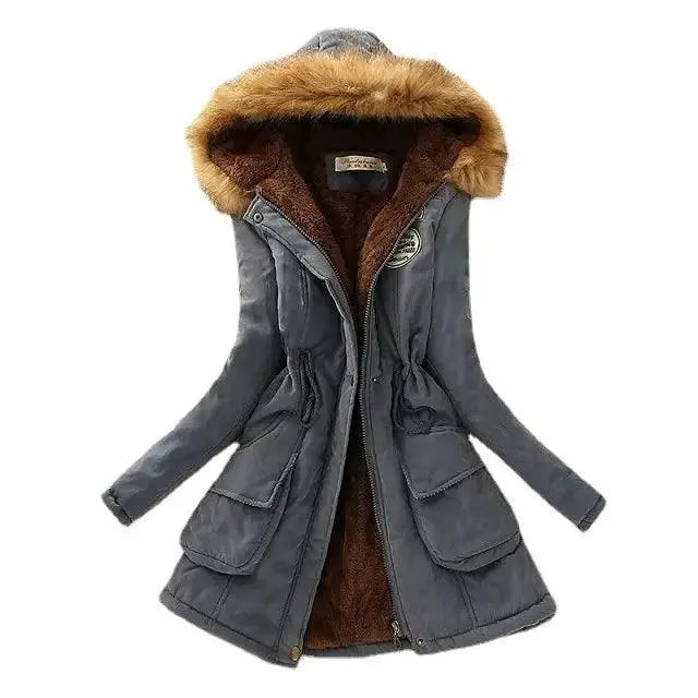 2023 New Autumn Winter Women Cotton Jacket Padded Casual Slim Coat Emboridery Hooded Parkas Wadded Warm Overcoat Fashion Parkas - SS69