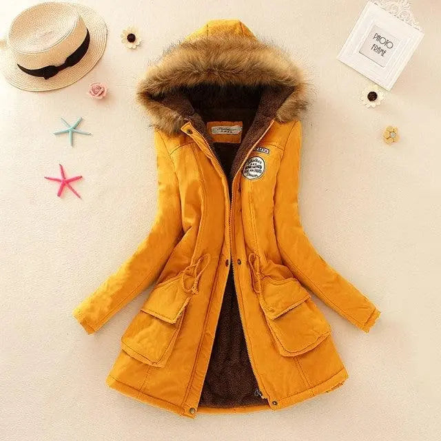 2023 New Autumn Winter Women Cotton Jacket Padded Casual Slim Coat Emboridery Hooded Parkas Wadded Warm Overcoat Fashion Parkas - SS69