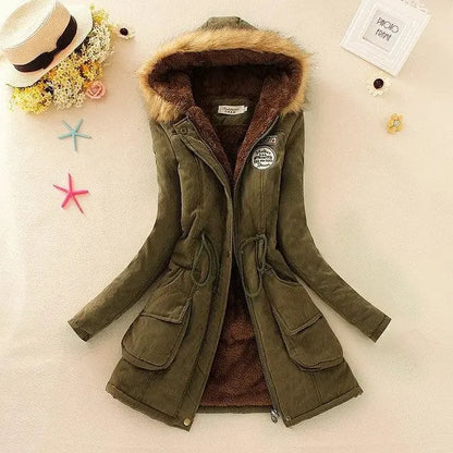 2023 New Autumn Winter Women Cotton Jacket Padded Casual Slim Coat Emboridery Hooded Parkas Wadded Warm Overcoat Fashion Parkas - SS69