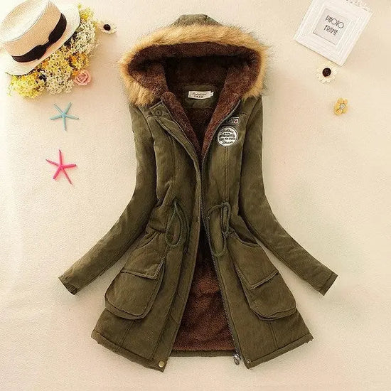 2023 New Autumn Winter Women Cotton Jacket Padded Casual Slim Coat Emboridery Hooded Parkas Wadded Warm Overcoat Fashion Parkas - SS69
