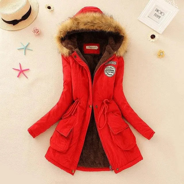 2023 New Autumn Winter Women Cotton Jacket Padded Casual Slim Coat Emboridery Hooded Parkas Wadded Warm Overcoat Fashion Parkas - SS69