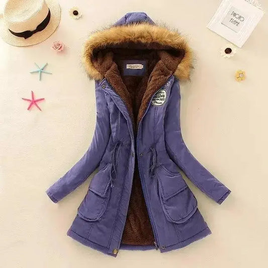 2023 New Autumn Winter Women Cotton Jacket Padded Casual Slim Coat Emboridery Hooded Parkas Wadded Warm Overcoat Fashion Parkas - SS69