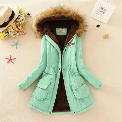 2023 New Autumn Winter Women Cotton Jacket Padded Casual Slim Coat Emboridery Hooded Parkas Wadded Warm Overcoat Fashion Parkas - SS69