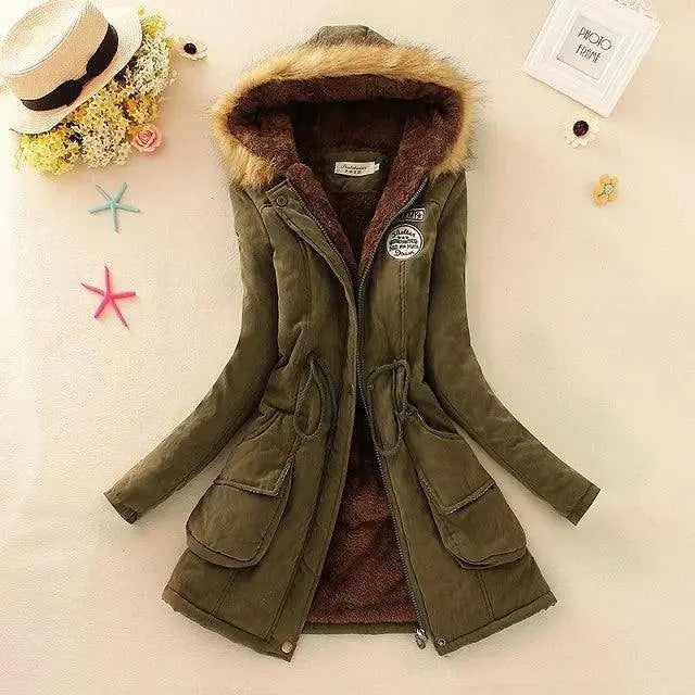 2023 New Autumn Winter Women Cotton Jacket Padded Casual Slim Coat Emboridery Hooded Parkas Wadded Warm Overcoat Fashion Parkas SS69